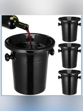 NIB Cabilock Set of 4 Ice Buckets/Wine Tasting Spit,Removable Funnels,Handles